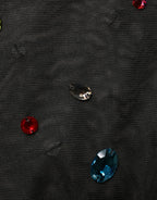Dolce & Gabbana Black Crystal Embellished TurtleNeck Sweater