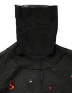 Dolce & Gabbana Black Crystal Embellished TurtleNeck Sweater