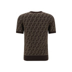 Fendi Brown Cotton T-Shirt