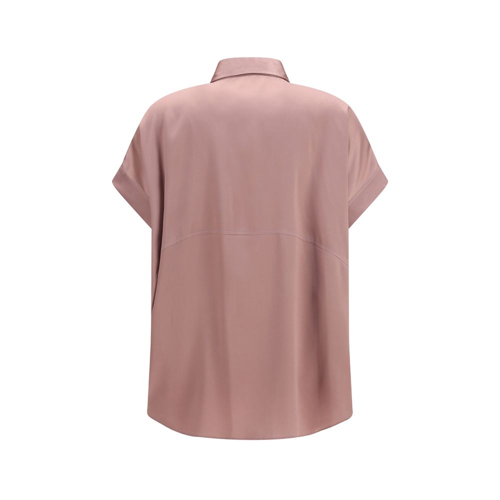 Brunello Cucinelli Multicolor Silk Shortsleeve Shirt