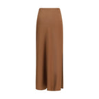 Brunello Cucinelli Brown Acetate Midi Skirt