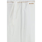 Marni White Cotton Casual Pants