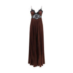 Self-Portrait Brown Polyester Casual Dress