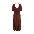 Self-Portrait Brown Viscose Casual Dress