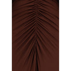 Self-Portrait Brown Viscose Casual Dress