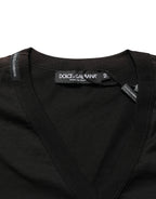 Dolce & Gabbana Black Cotton V-Neck Men Short Sleeves T-shirt
