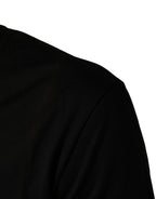 Dolce & Gabbana Black Cotton V-Neck Men Short Sleeves T-shirt