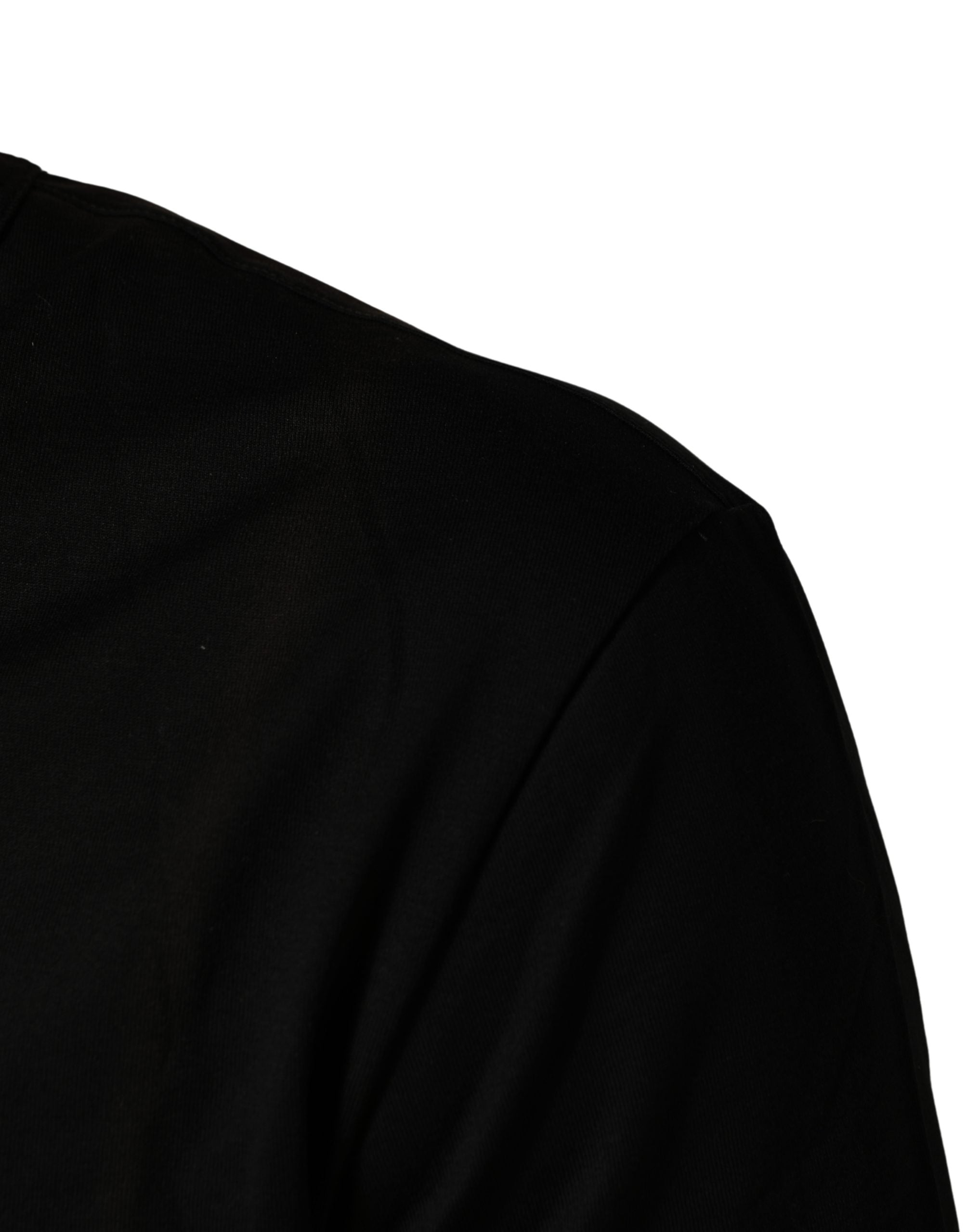 Dolce & Gabbana Black Cotton V-Neck Men Short Sleeves T-shirt