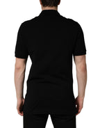 Dolce & Gabbana Black DG Logo Palm Leaves Embroidery Polo T-shirt