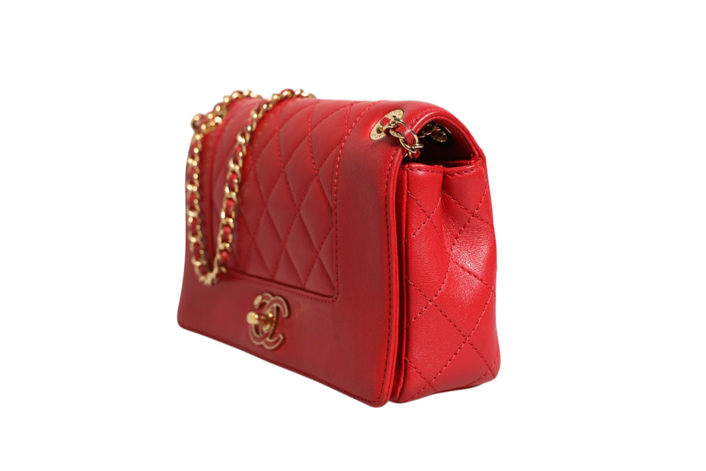 Chanel Burgundy Sheepskin Quilted Leather Mademoiselle Flap Bag