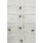 Self-Portrait White Viscose Cardigan