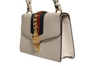 Gucci White Calfskin Leather Sylvie Crossbody Bag