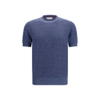 Brunello Cucinelli Blue Linen T-Shirt