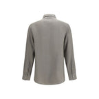 Brunello Cucinelli Bicolor Linen Dress Shirt