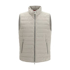Brunello Cucinelli Gray Polyester Sleveless Jacket