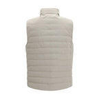 Brunello Cucinelli Gray Polyester Sleveless Jacket