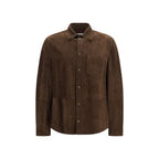 Brunello Cucinelli Brown Calf Leather Bos Taurus Shirt