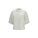 Forte_Forte White Silk Pattern Shirt