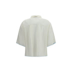 Forte_Forte White Silk Pattern Shirt