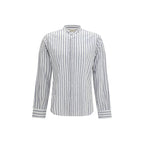 Brooksfield Blue Cotton Pattern Shirt