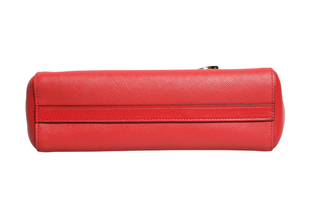 Prada Red Saffiano Lux and Soft Leather Small Tote