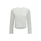 The Row White Cotton Cardigan