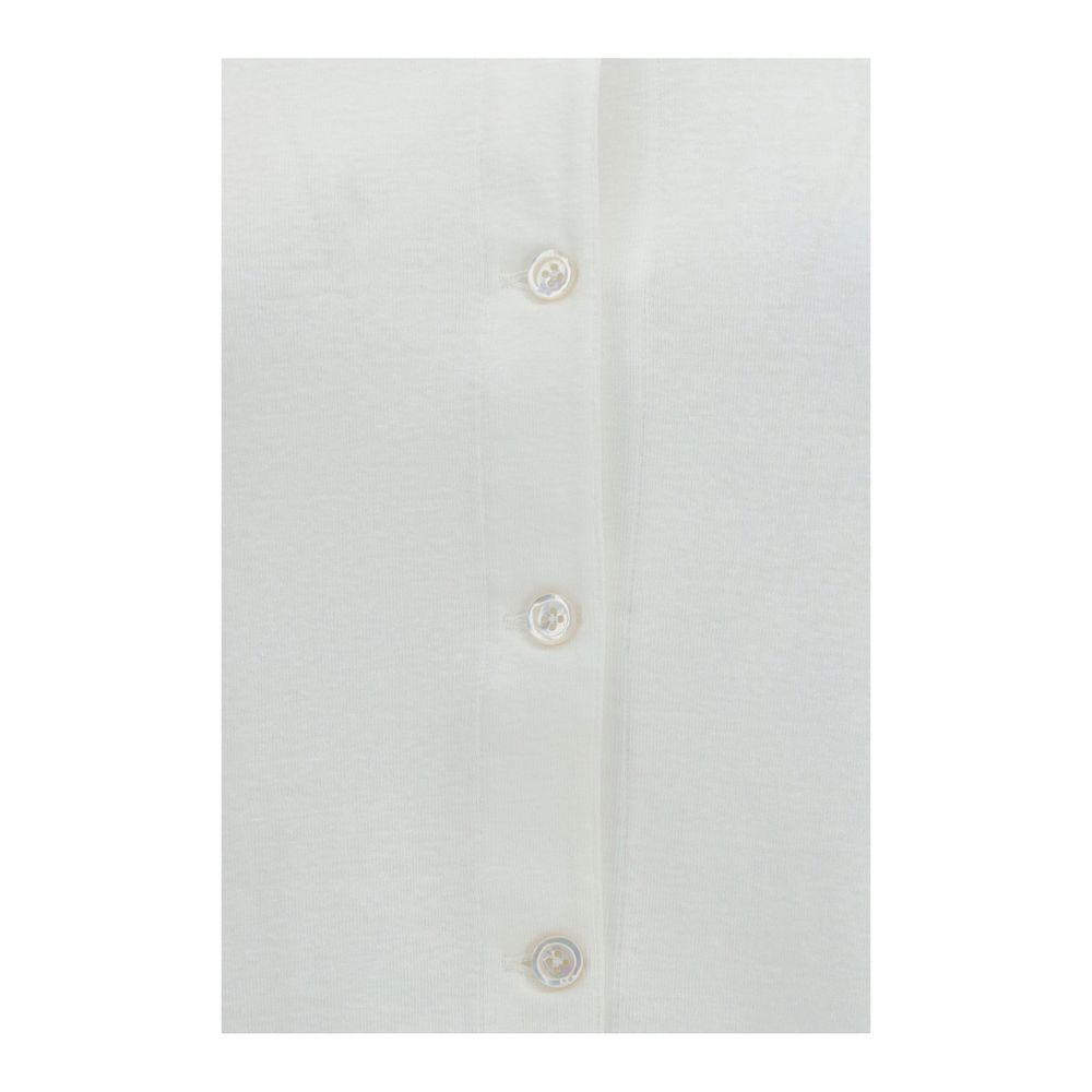 The Row White Cotton Cardigan