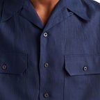 Prada Blue Linen Shortsleeve Shirt