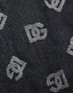 Dolce & Gabbana Black Cotton DG Logo Patterned Mini Dress