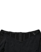 Dolce & Gabbana Black Silk Button Bodice Sheath Maxi Dress