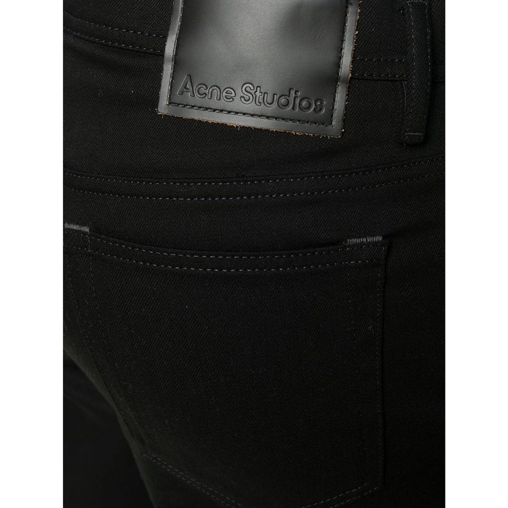 Acne Studios Black Cotton Straight-Leg Jeans