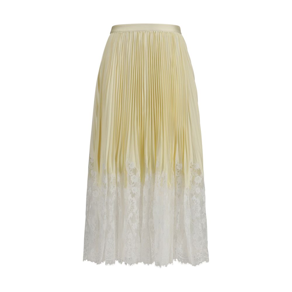 Self-Portrait Bicolor Polyester Midi Skirt