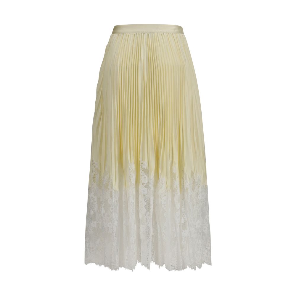 Self-Portrait Bicolor Polyester Midi Skirt
