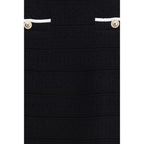 Self-Portrait Black Cotton Mini Skirt