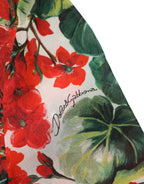 Dolce & Gabbana Multicolor Floral Long Sleeves V-neck Dress