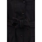 Ganni Black Cotton Casual Dress