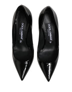 Dolce & Gabbana Black Calf Leather Stiletto Heels Pumps Shoes