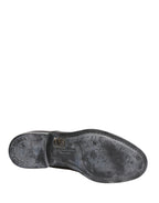 Dolce & Gabbana Black Calfskin Leather Derby Men Dress Shoes