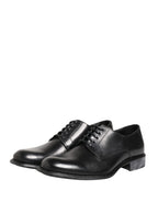 Dolce & Gabbana Black Calfskin Leather Derby Men Dress Shoes