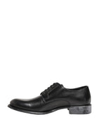 Dolce & Gabbana Black Calfskin Leather Derby Men Dress Shoes
