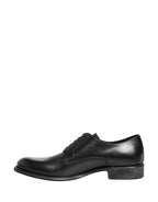 Dolce & Gabbana Black Calfskin Leather Derby Men Dress Shoes