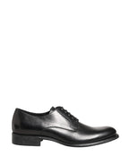 Dolce & Gabbana Black Calfskin Leather Derby Men Dress Shoes