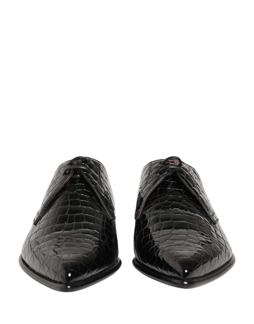 Dolce & Gabbana Black Exotic Leather Derby Men Dress Shoes