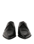 Dolce & Gabbana Black Exotic Leather Derby Men Dress Shoes