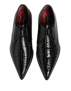 Dolce & Gabbana Black Exotic Leather Derby Men Dress Shoes