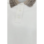 Brunello Cucinelli White Cotton Polo Shirt