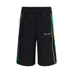 Palm Angels Black Polyester Bermuda Shorts