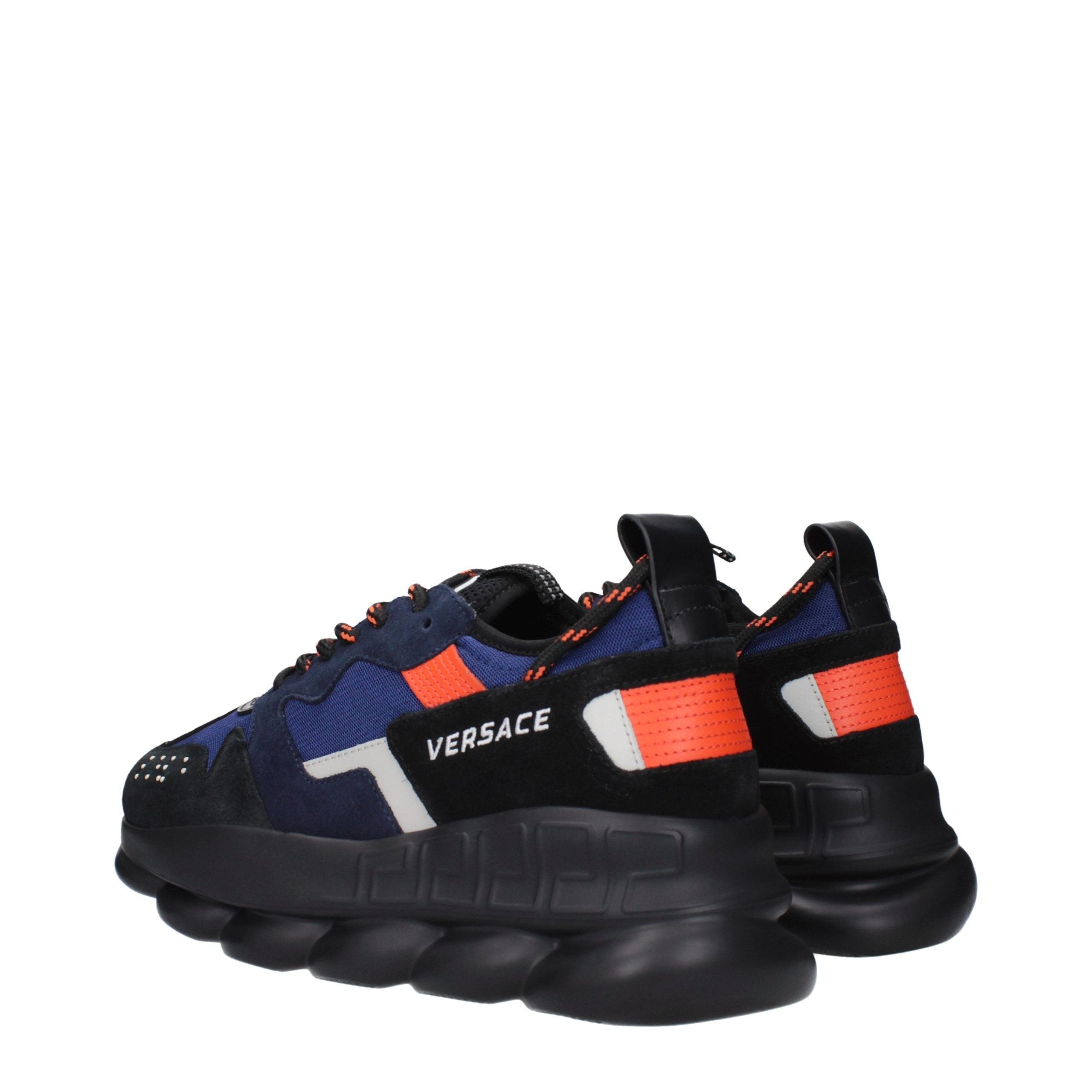 Versace Blue Fabric Athletic Sneakers