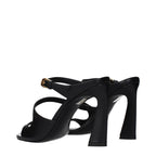 Versace Black Leather Stiletto Heel Sandals