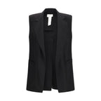Max Mara Black Viscose Sleveless Jacket